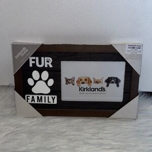 Kirklands Black and White Fur Family Frame